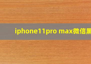 iphone11pro max微信黑屏